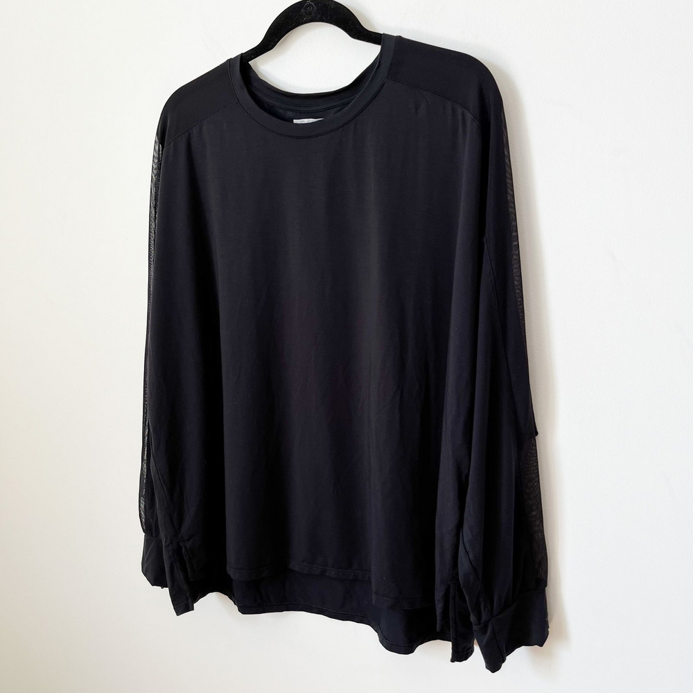 Honeylove BlissWear Long Sleeve Top Mesh Soft Breathable High-Low Women XL Black - Picture 4 of 12